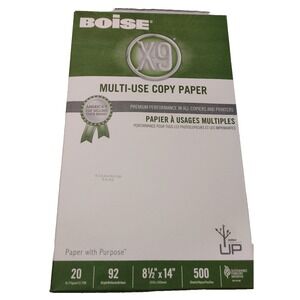 8.5/14 Boise X-9 Multi-Use Copy Paper 500 Sheets of Paper Printer